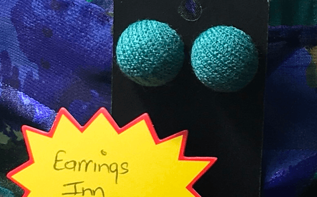 Green Fabric Studs Plain - FSP14