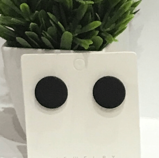 Black Large Stud Earrings - STU11