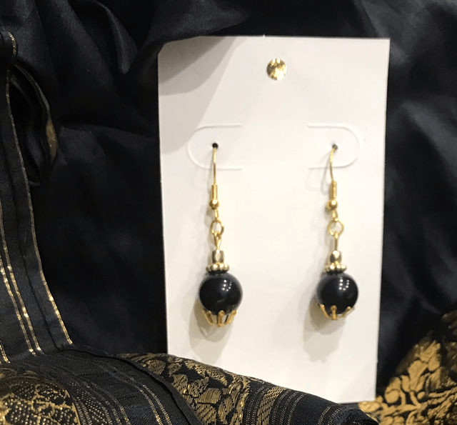 Black /Gold Dangling Earrings- BLKD27