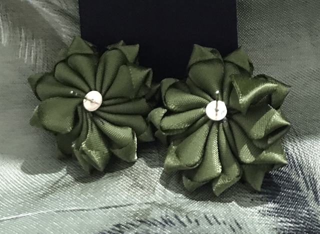 Green Fabric Studs Plain - FSP16 