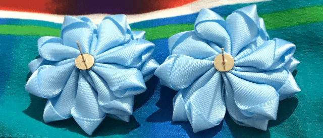 Blue Fabric Studs Plain - FSP19