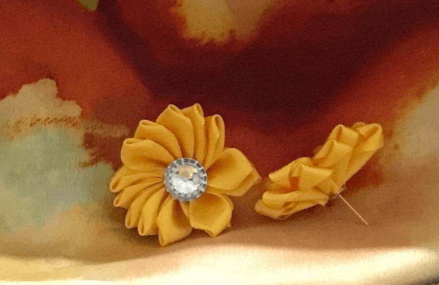 Yellow Fabric Studs Plain - FSP20