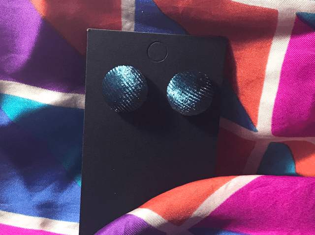 Dark Blue Fabric Studs Plain - FSP15