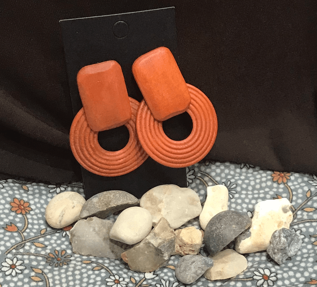 Brown Non Dangling Earrings-BRDE21