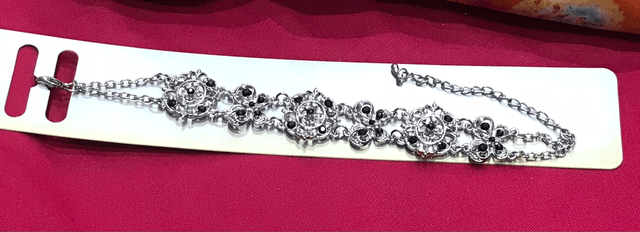 Black- Silver Coloured Bracelet- BRA32