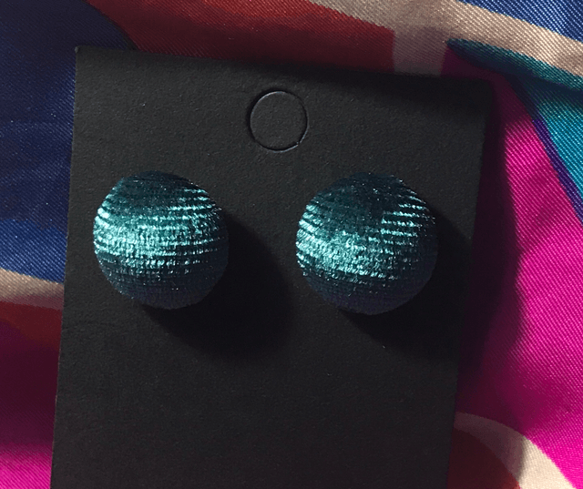 Dark Blue Fabric Studs Plain - FSP15