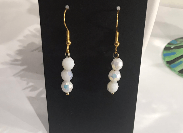 White Dangling Earrings- WDE18