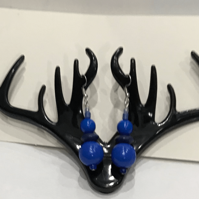 Blue/Black Dangling Earrings - BDE4423