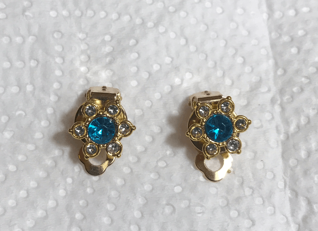 Blue Clip On Earrings- COE31