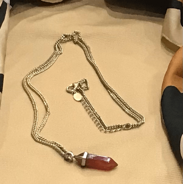 Brown Stone Pendant Necklace- NEC73
