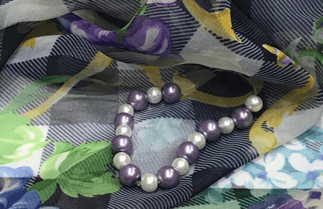 Purple/White Handmade Bracelet- BRA58