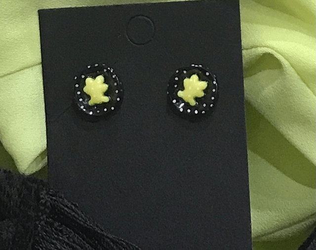 Black Stone Stud Earrings- STU20