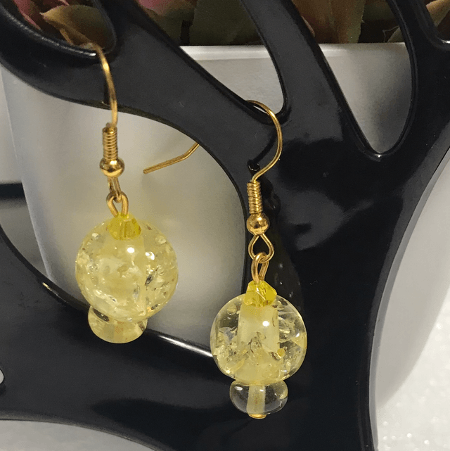 Yellow Dangling Earrings-YDE07