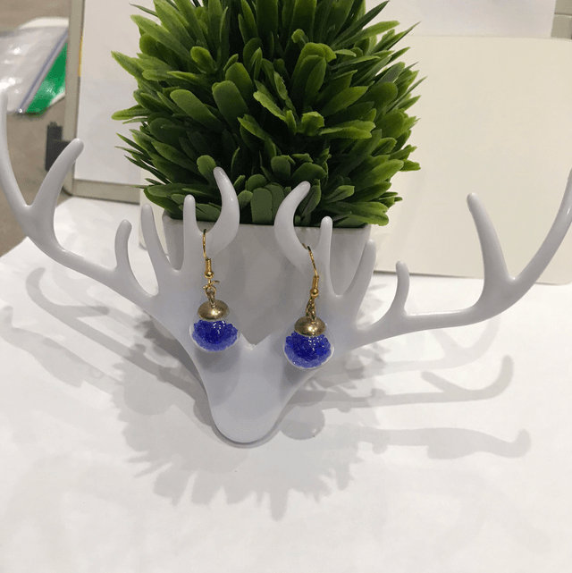 Blue Dangling Earrings - BDE672- V3