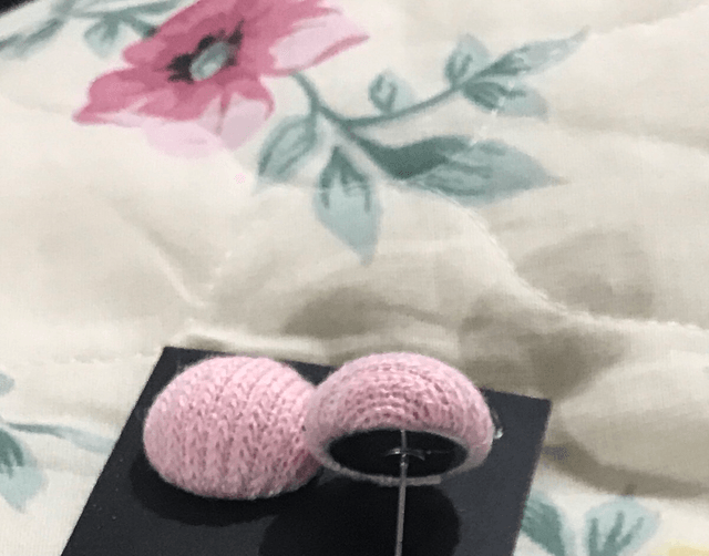 Pink Fabric Studs Plain - FSP08