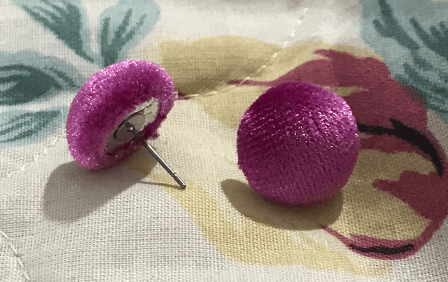 Purple Fabric Studs Plain - FSP07