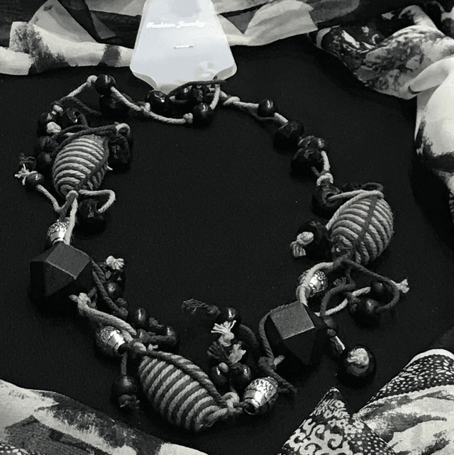 Black/Gray Necklace- NEC49