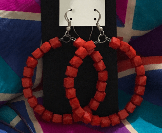 Red Hoop Earrings- RHE01