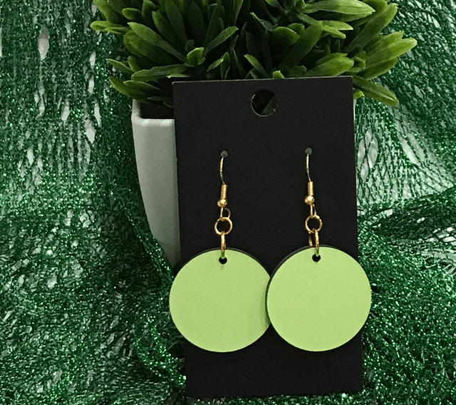 Green Wood Dangling Earrings- SWDE08