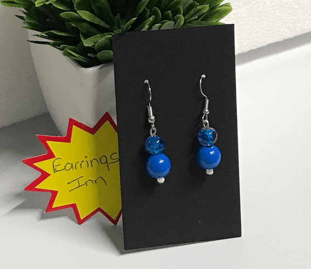 Blue Mixed Dangling Earrings- BMD5529