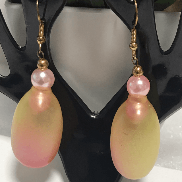 Yellow/Pink Dangling Earrings-YPD2330