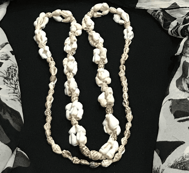 Shell Cream/Brown Necklace- NEC64