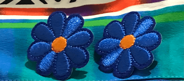 Blue Fabric Studs Plain - FSP21