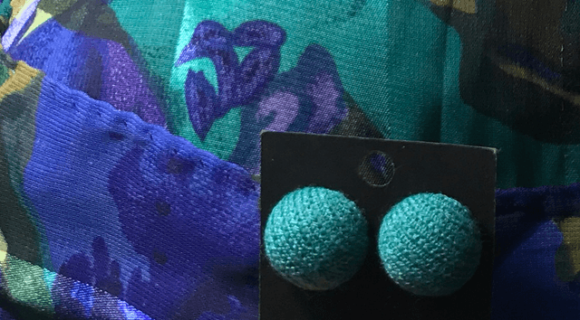 Green Fabric Studs Plain - FSP14