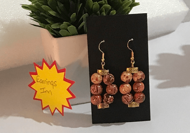 Brown Wood Earrings- Mixed - MWD95
