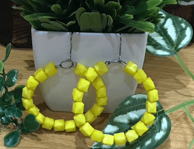 Yellow Hoop Earrings- YHE01