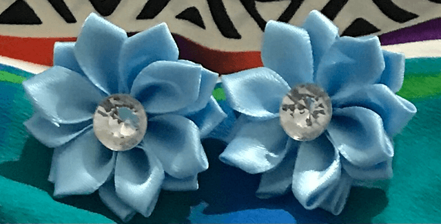 Blue Fabric Studs Plain - FSP19