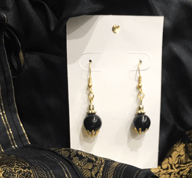 Black /Gold Dangling Earrings- BLKD27