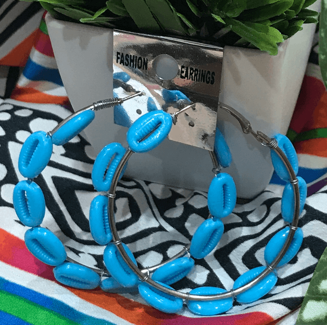 Blue Hoop Earrings- BLHE01
