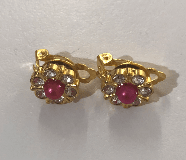 Rose Pink Clip On Earrings- COE17