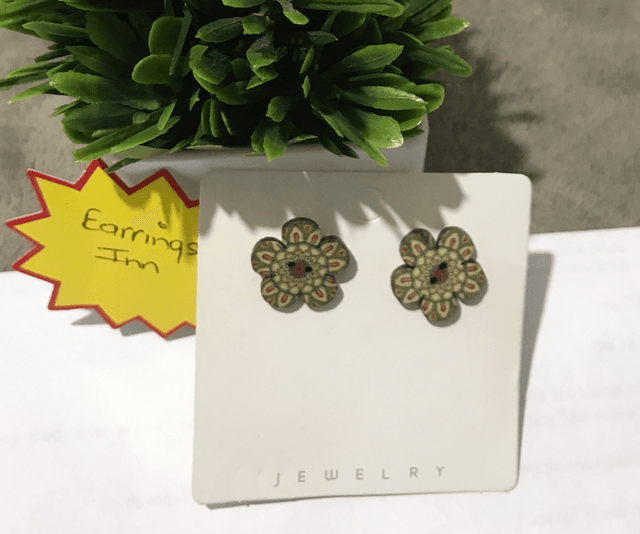 Wood Stud Earrings - WSE03