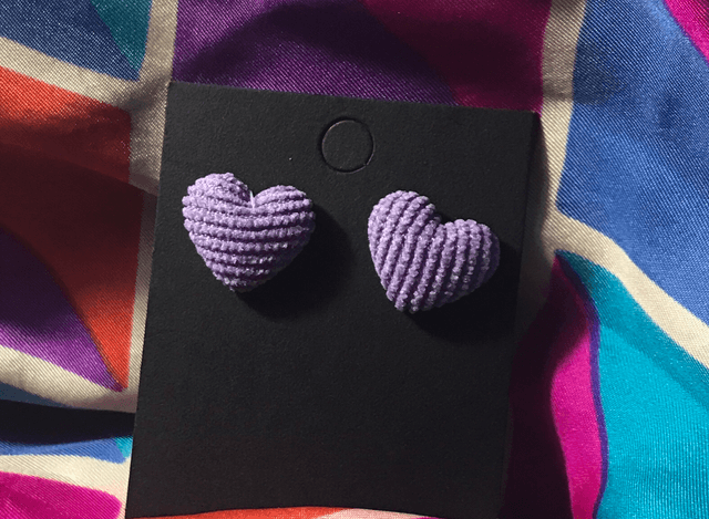 Purple Fabric Studs Plain - FSP27