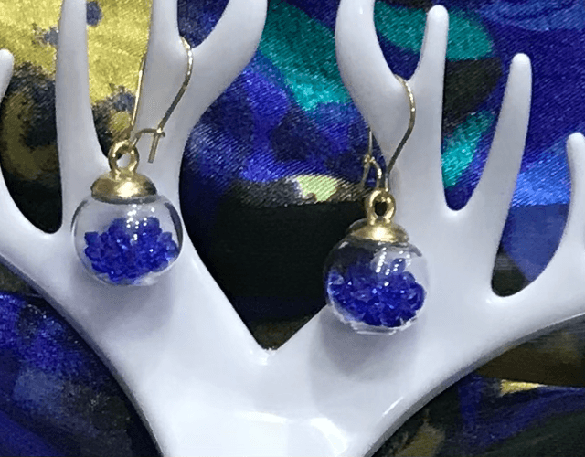 Blue Dangling Earrings - BDE672- V1