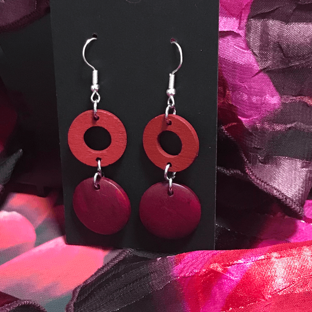 Burgundy Dangling Earrings- BDE08