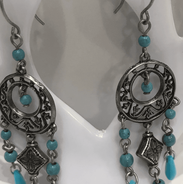 Turquoise Dangling Earrings- TDE1693
