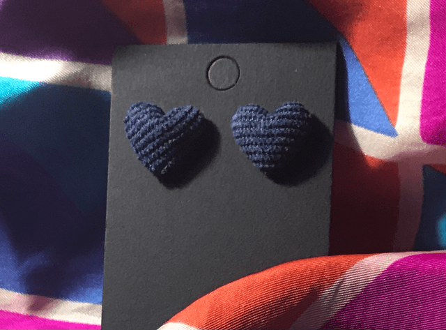 Blue Fabric Studs Plain - FSP24