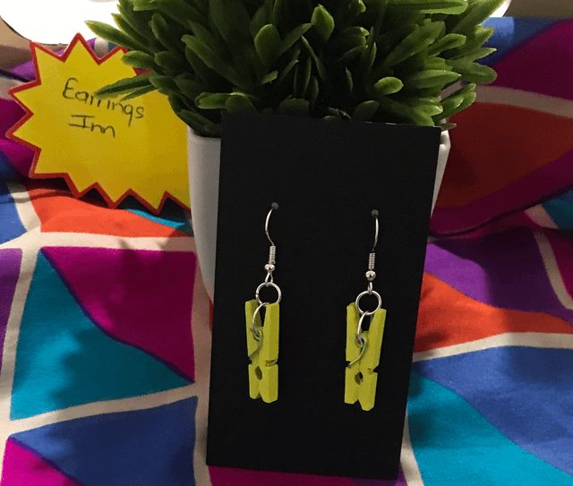 Yellow Wood Dangling Earrings-SWDE46