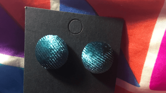 Dark Blue Fabric Studs Plain - FSP15