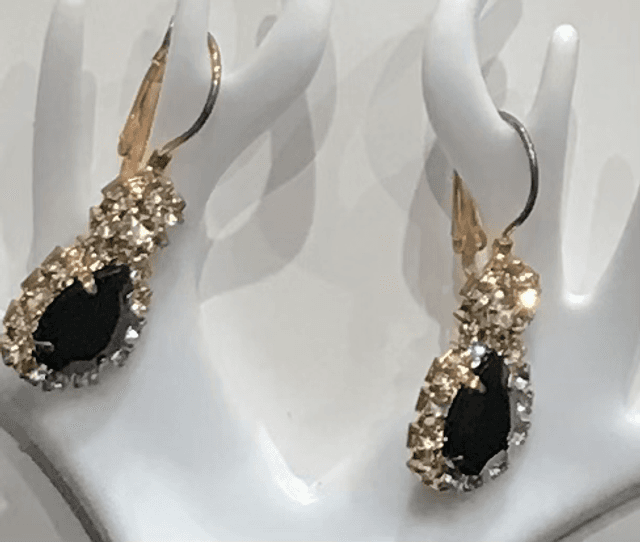 Black/Gold Cream Clip On Earring-COE02