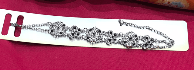 Black- Silver Coloured Bracelet- BRA32