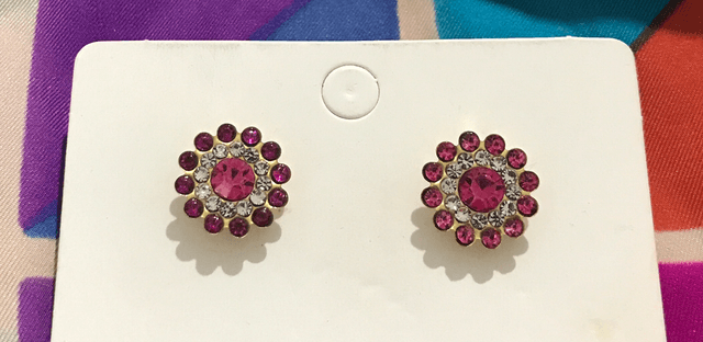 Pink Stone Stud Earrings - STU81