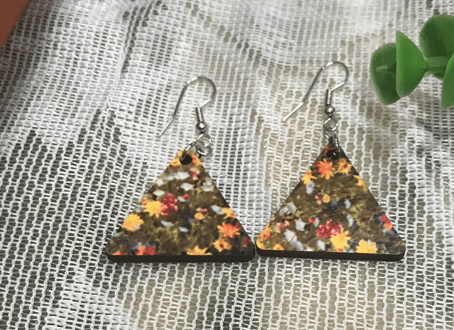 Wood Mix Coloured Dangling Earrings- MSDE04 
