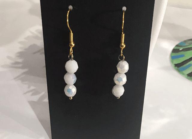 White Dangling Earrings- WDE18
