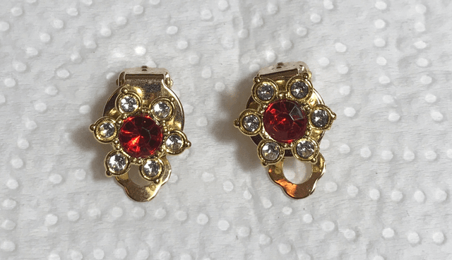 Red Clip On Earrings- COE28