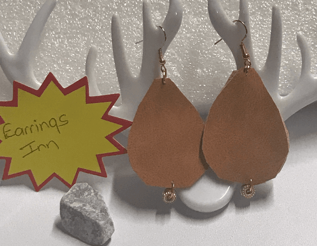 Brown Suede Dangling Earrings - SUE03