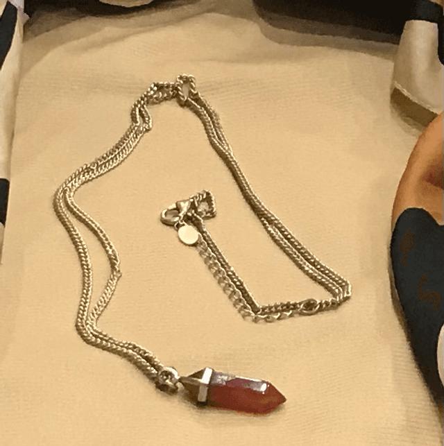 Brown Stone Pendant Necklace- NEC73